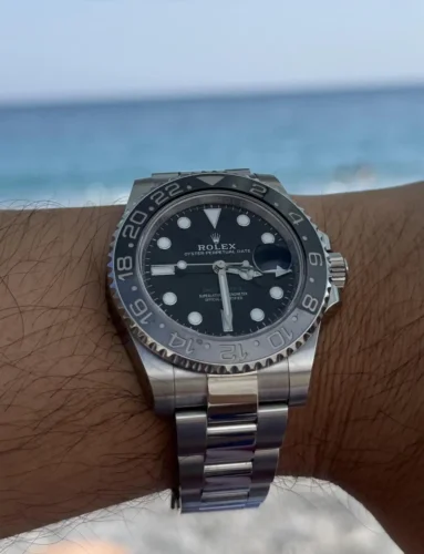 Replica Rolex GMT-Master II 40mm Black Dial 116710 photo review
