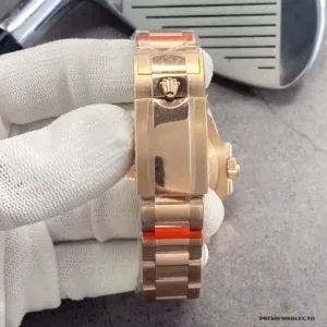 GMT-Master II Pepsi rose gold angled view highlighting warm case tone