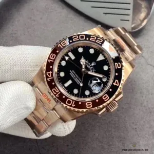Rolex GMT-Master II Pepsi rose gold-plated Oyster bracelet and clasp detail