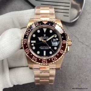 GMT-Master II rose gold side profile showing case finish and crown detail
