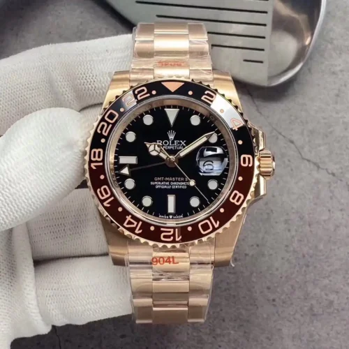 Replica Rolex GMT-Master II 40mm Black Dial 126710BLRO-0001 Rose Gold 9 - Best shop to buy a Fake Rolex
