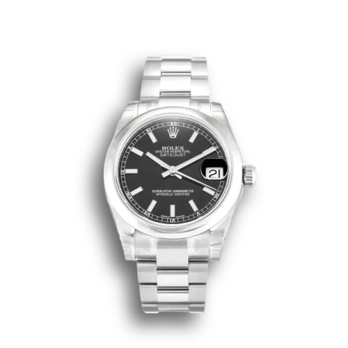 Replica Rolex Lady-Datejust 178240 31mm Black Dial Front - Best shop to buy a Fake Rolex