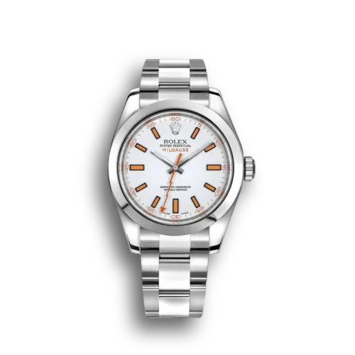 Replica Rolex Milgauss 40mm Dial White 116400 Front - Best shop to buy a Fake Rolex