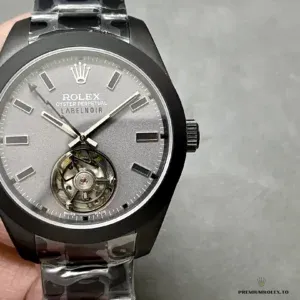 Milgauss 116400 side profile showing 40mm ion-plated steel case