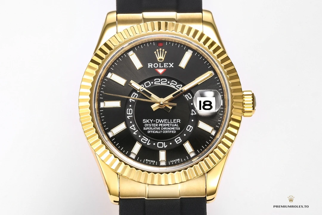 Replica Rolex Sky-Dweller 42 mm Bright black Dial 336238 - Affordable Luxury Fake Timepiece