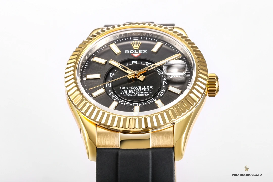 Replica Rolex Sky-Dweller 42 mm Bright black Dial 336238 - Best Quality Replica Watch