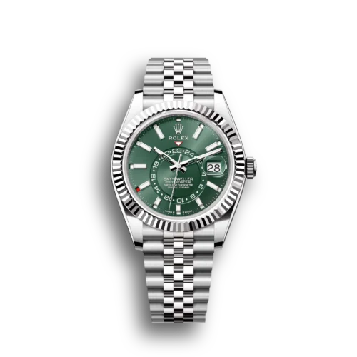 Replica Rolex Sky-Dweller 326238 42mm Mint Dial Front - Best shop to buy a Fake Rolex