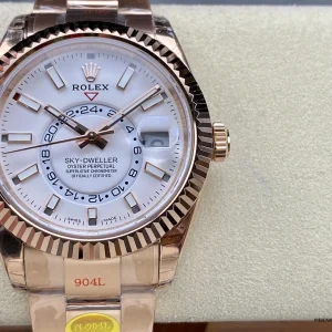 Close-up of white dial with 24-hour disc and date window on 336935