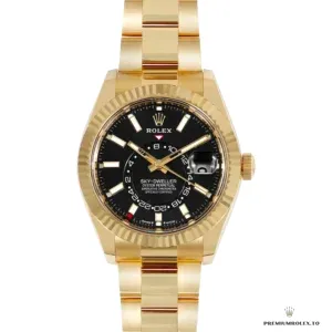 Yellow gold-plated Oyster bracelet three-piece links on the Sky-Dweller 336938