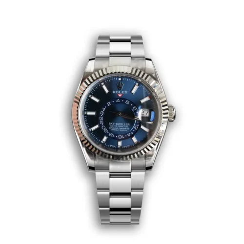 Replica Rolex Sky-Dweller m326934 42mm Bright Blue Dial Front - Best shop to buy a Fake Rolex