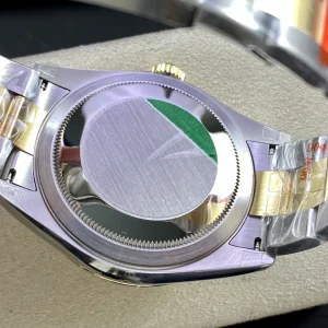 Caseback of the Sky-Dweller 336933 showing Oystersteel case construction