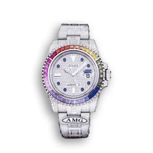 Replica Rolex Submariner 116610LV 40mm Diamond Dial front - Best shop to buy a Fake Rolex