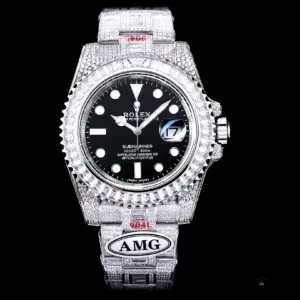 Submariner 116610LN angled shot showing diamond bezel sparkle and case profile