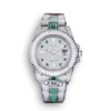Replica Rolex Submariner Iced Out 116610LN 40mm White Bezel Green Markers front - Best shop to buy a Fake Rolex