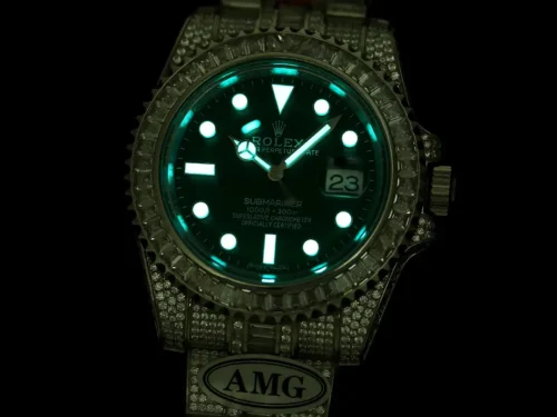 Replica Rolex Submariner Iced Out 116610LV 40mm Green Dial 5 - Best shop to buy a Fake Rolex