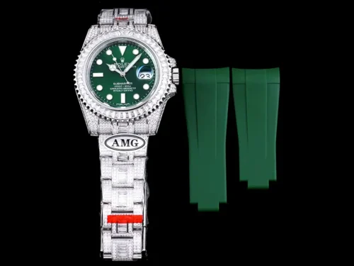 Replica Rolex Submariner Iced Out 116610LV 40mm Green Dial 6 - Best shop to buy a Fake Rolex