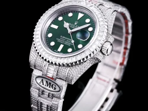 Replica Rolex Submariner Iced Out 116610LV 40mm Green Dial 7 - Best shop to buy a Fake Rolex