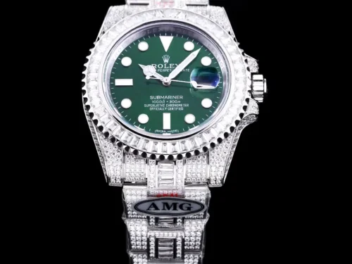 Replica Rolex Submariner Iced Out 116610LV 40mm Green Dial 8 - Best shop to buy a Fake Rolex