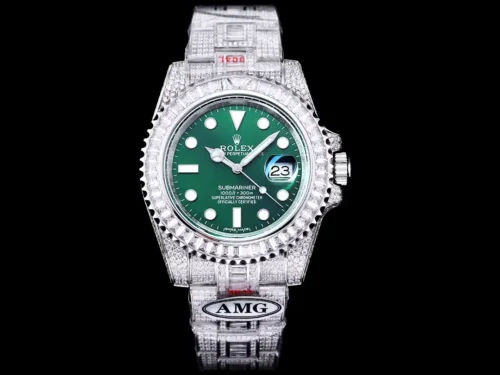 Replica Rolex Submariner Iced Out 116610LV 40mm Green Dial 9 - Best shop to buy a Fake Rolex