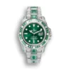 Replica Rolex Submariner Iced Out 116610LV Green Water Ghost front - Best shop to buy a Fake Rolex