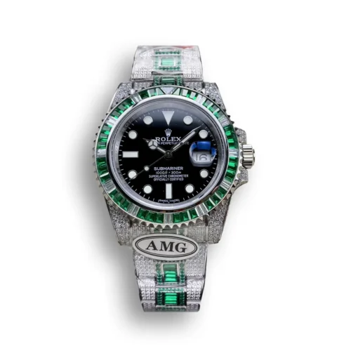 Replica Rolex Submariner Iced Out 126610LV Black Dial - Best shop to buy a Fake Rolex