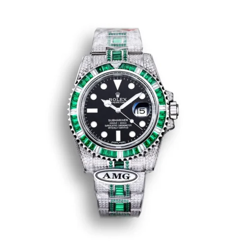 Replica Rolex Submariner Iced Out 126610LV Dial Black - Best shop to buy a Fake Rolex