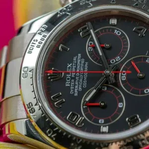 Daytona 116500 steel bezel caseback and Oyster bracelet detail