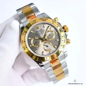 Rolex Daytona 116503 silver dial at angle showing sunburst pattern