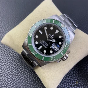 Side profile of the 126610LV showing 41mm case and crown guards