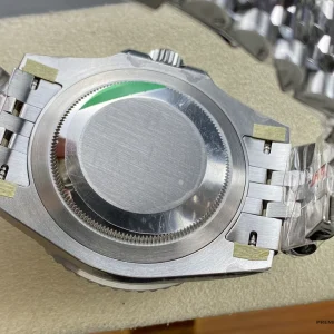 Caseback of 126710GRNR in brushed Oystersteel