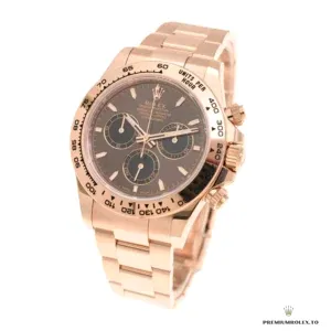 Daytona 126505 crown and pushers from the case side angle