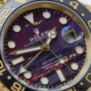 Rolex GMT-Master 126718GRNR full bracelet stretch on flat surface