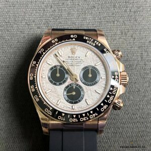 Daytona 126515LN meteorite dial macro showing crystalline pattern