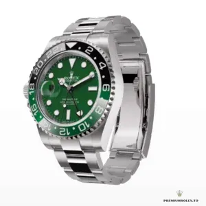 GMT-Master II 126729VTNR side profile showing white gold-plated case