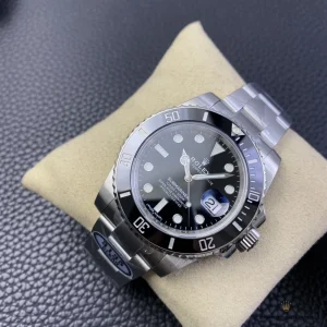 Caseback of the Submariner 116610LN showing screw-down Oystersteel case