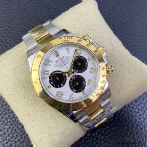 Rolesor Oyster bracelet with alternating steel and gold-plated links on the 116523