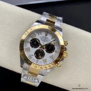 Daytona 116523 crystal and Cyclops-free bezel profile in two-tone finish