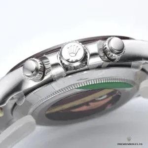 Caseback of the Daytona 116506-0001 in platinum-tone steel