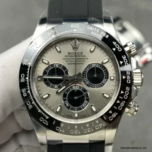 Caseback of the Daytona 116519LN showing screw-down white gold-plated construction
