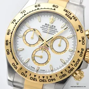 Crown and pushers on the two-tone Daytona 126503 case side