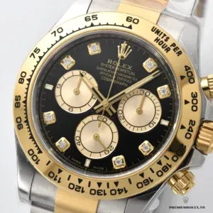 Crown and pushers on the 126503 two-tone from the case side