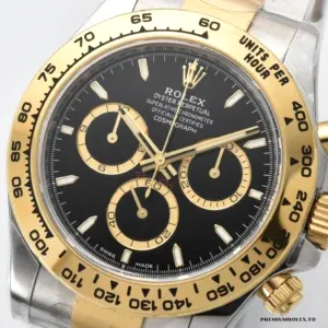 Crown and pushers on the Daytona 126503 two-tone case side