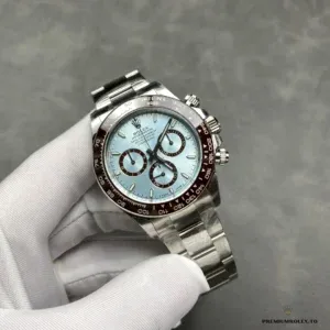 Wrist shot of the Rolex Daytona 126506 in platinum-tone steel on Oyster bracelet