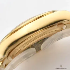 Daytona 126508 caseback showing yellow gold-plated finish and screw-down construction