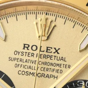 Yellow gold tachymeter bezel engraving detail on the 126508