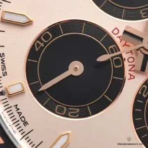 Daytona 126515LN pink dial side profile with Everose gold-plated case
