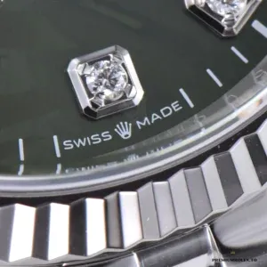 Crown and case detail of the Datejust 126234 in Oystersteel