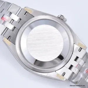 Side profile of the 126234 with fluted bezel and Oystersteel case