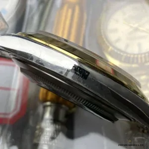 Wrist shot of the Rolex Datejust 126203 champagne diamond dial