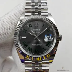 Rolex Datejust 126334 full bracelet stretch on flat surface